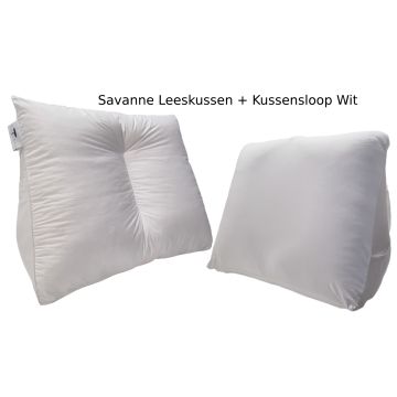 Leeskussen + kussenloop, kleur: Wit